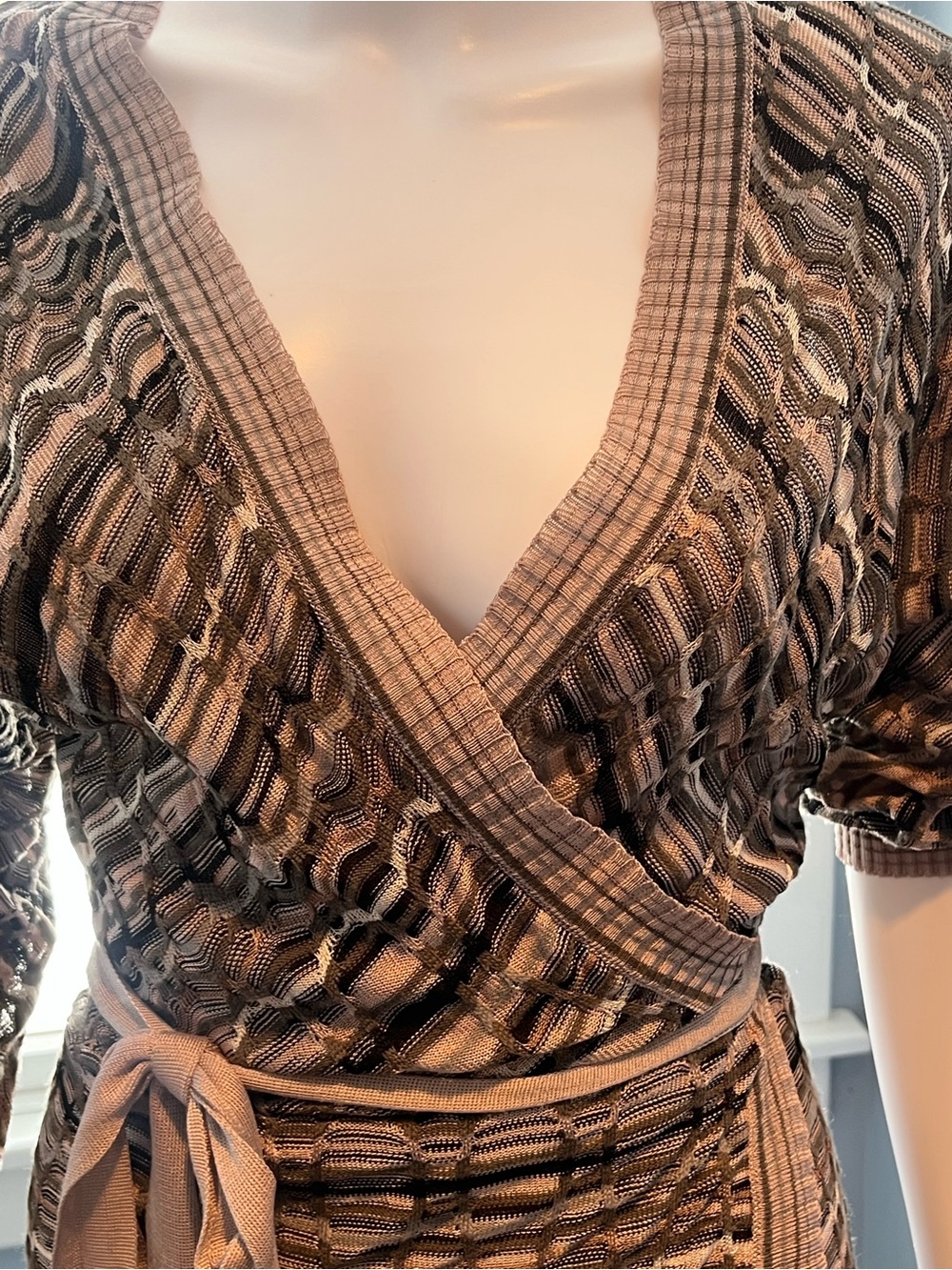 M Missoni pink based multi color classic wrap dress - Picture 2 of 10